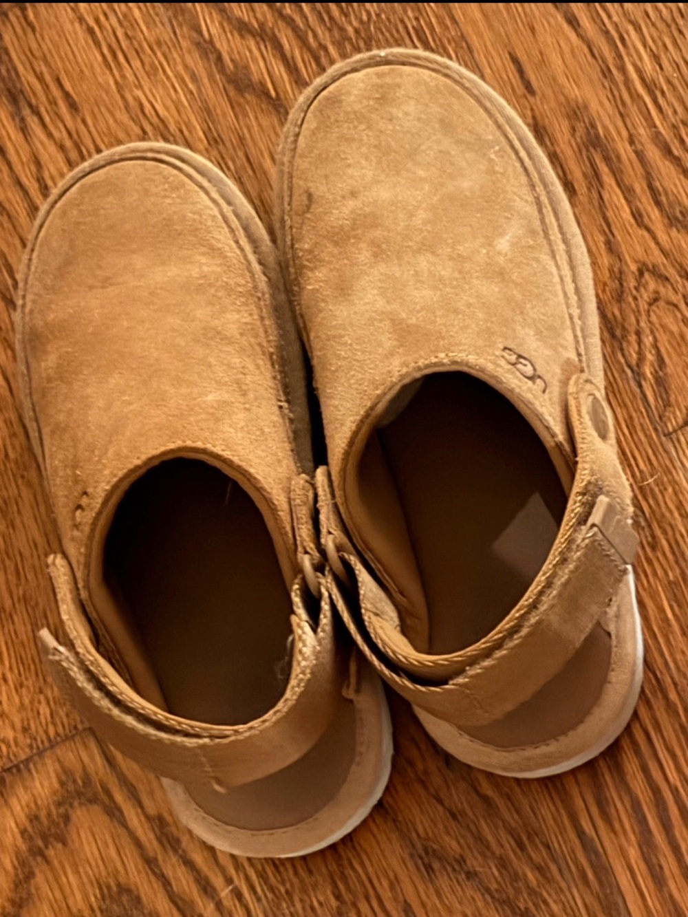 Kids Ugg Suede Slip-On Casual Shoes in Tan